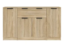 Aparadores 3 piezas madera contrachapada color roble sonoma ES99220