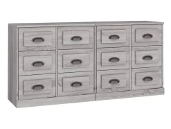 Aparadores 2 piezas madera contrachapada gris Sonoma ES50399