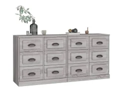 Aparadores 2 piezas madera contrachapada gris Sonoma ES50399
