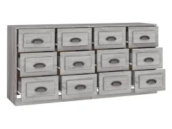 Aparadores 2 piezas madera contrachapada gris Sonoma ES50399