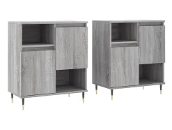 Aparadores 2 piezas madera contrachapada gris Sonoma ES13527