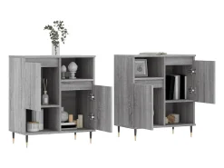 Aparadores 2 piezas madera contrachapada gris Sonoma ES13527