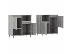 Aparadores 2 piezas madera contrachapada gris Sonoma ES13527