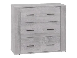Aparadores 3 piezas madera contrachapada gris Sonoma