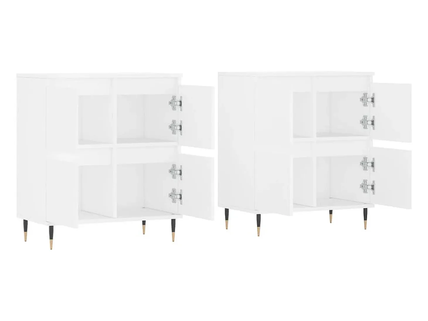 Aparadores 2 piezas madera contrachapada blanco