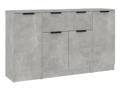 Aparadores 3 piezas madera contrachapada gris cemento ES56540
