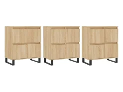 Aparadores 3 piezas madera contrachapada color roble sonoma