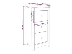 Aparadores 2 piezas marrón miel 40x35x80 cm madera maciza de pino