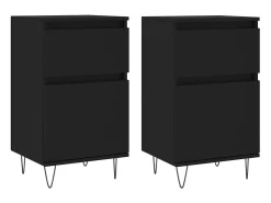 Aparadores 2 piezas negro 40x35x70 cm madera de ingeniería