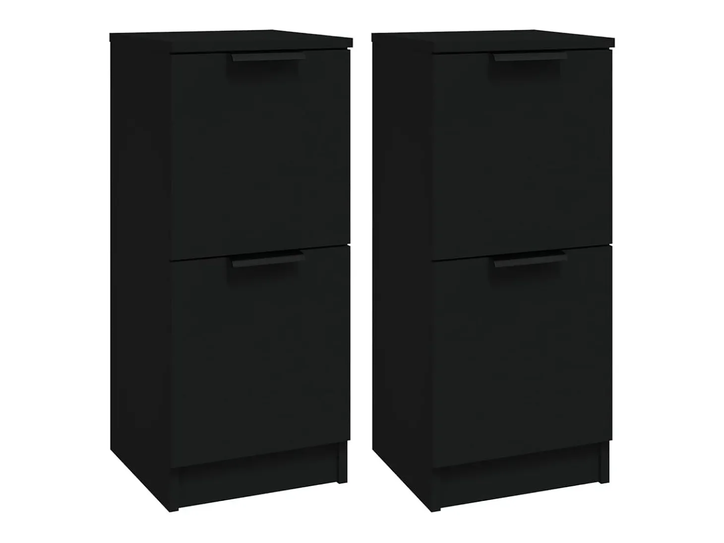Aparadores 2 piezas negro 30x30x70 cm madera de ingeniería