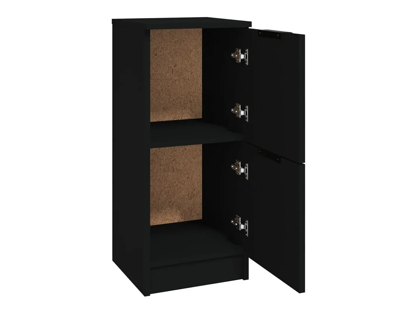 Aparadores 2 piezas negro 30x30x70 cm madera de ingeniería