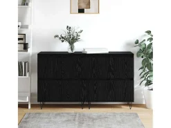 Aparadores 2 piezas Roble negro 120 x 35 x 70 cm Madera de ingeniería