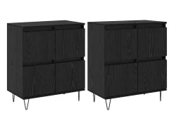 Aparadores 2 piezas Roble negro 120 x 35 x 70 cm Madera de ingeniería