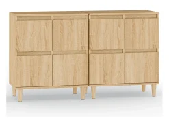 Aparadores 2 piezas roble sonoma 60x35x70 cm madera de ingeniería