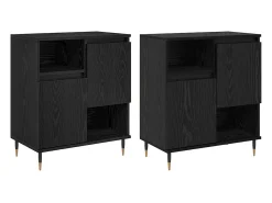 Aparadores 2 piezas Roble negro 120 x 35 x 70 cm Madera de ingeniería