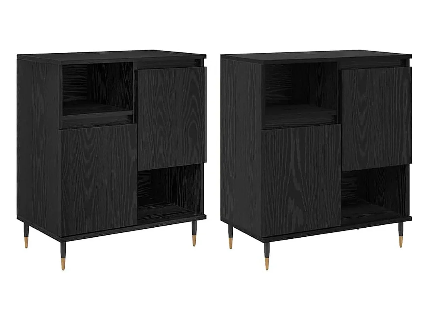 Aparadores 2 piezas Roble negro 120 x 35 x 70 cm Madera de ingeniería