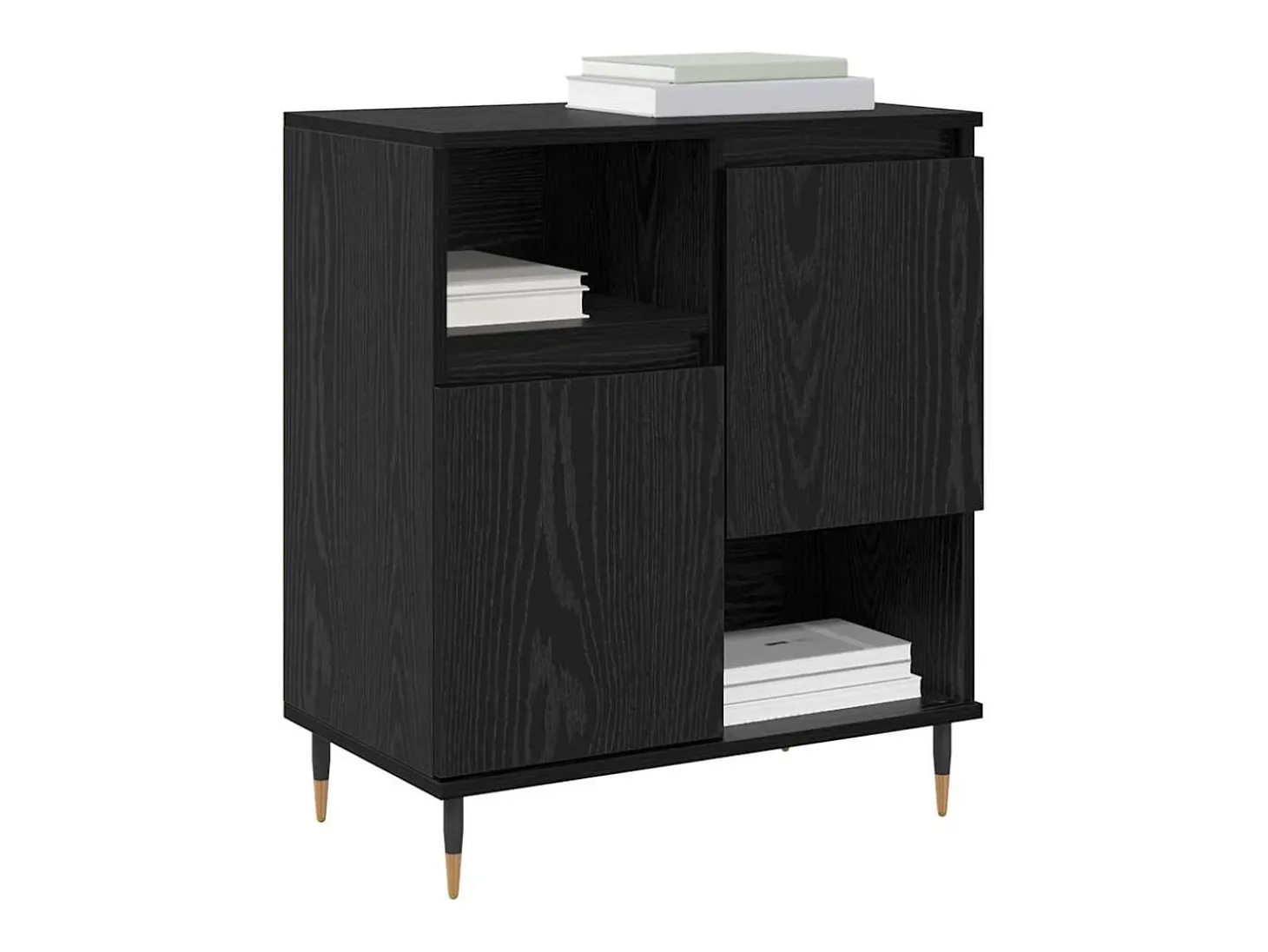 Aparadores 2 piezas Roble negro 120 x 35 x 70 cm Madera de ingeniería