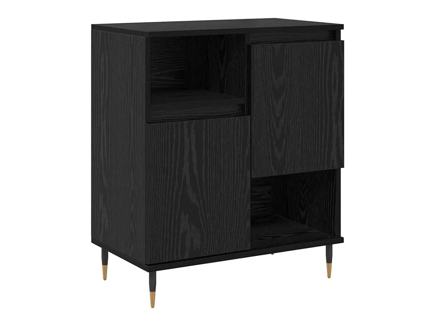 Aparadores 2 piezas Roble negro 120 x 35 x 70 cm Madera de ingeniería