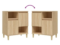 Aparadores 2 piezas roble sonoma 60x35x70 cm madera de ingeniería