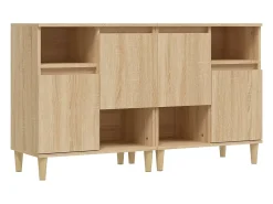 Aparadores 2 piezas roble sonoma 60x35x70 cm madera de ingeniería