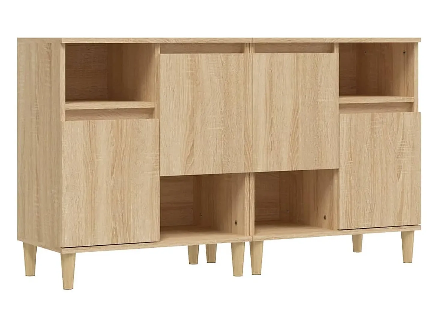 Aparadores 2 piezas roble sonoma 60x35x70 cm madera de ingeniería