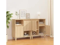 Aparadores 2 piezas roble sonoma 60x35x70 cm madera de ingeniería