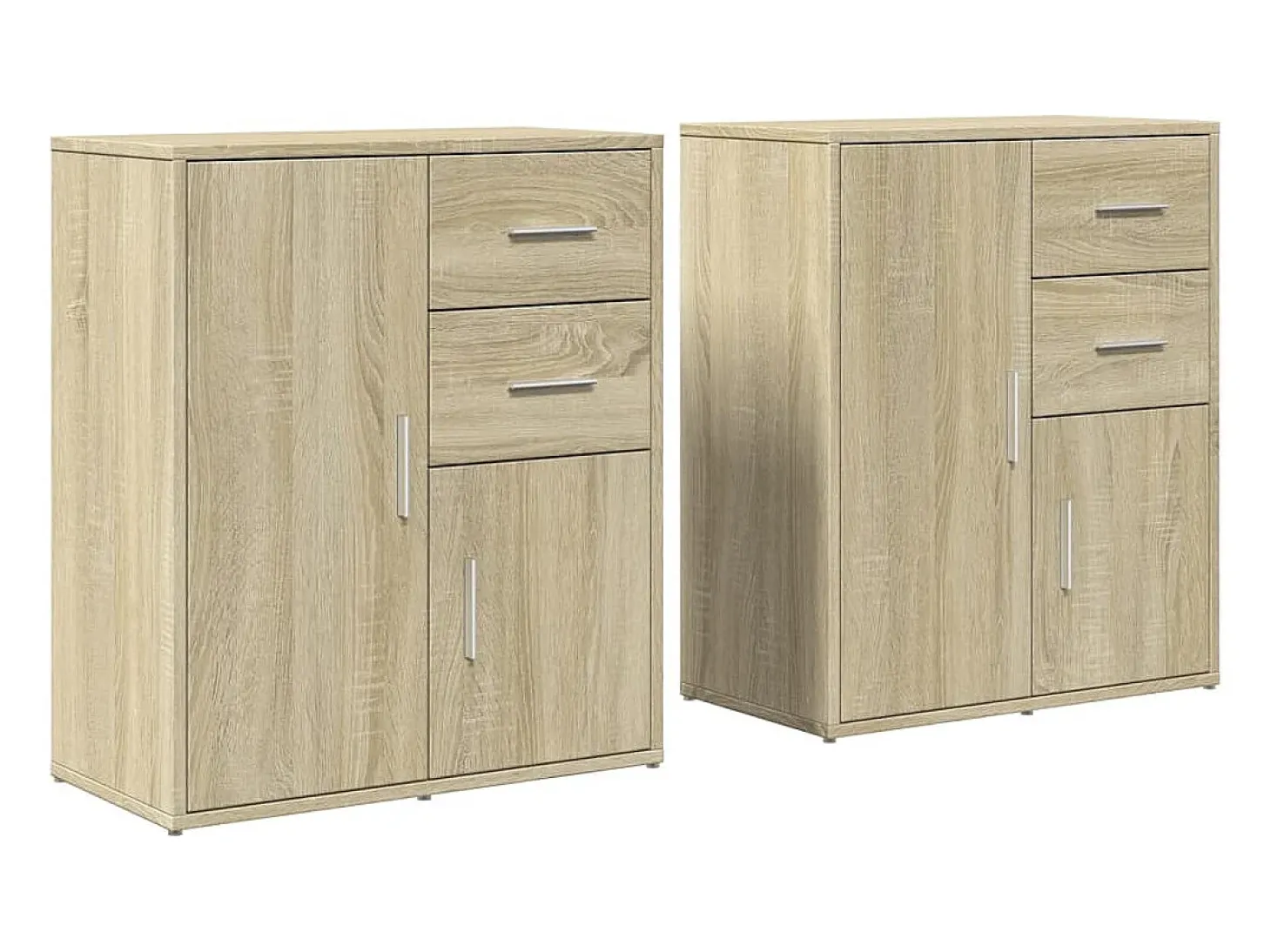 Aparadores 2 piezas roble sonoma 60x31x70 cm madera de ingeniería