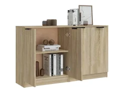 Aparadores 2 piezas Roble Sonoma 60x30x70 cm Madera de ingeniería