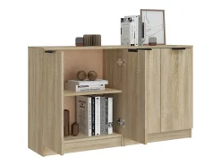 Aparadores 2 piezas Roble Sonoma 60x30x70 cm Madera de ingeniería
