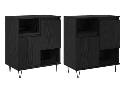 Aparadores 2 piezas Roble negro 120 x 35 x 70 cm Madera de ingeniería