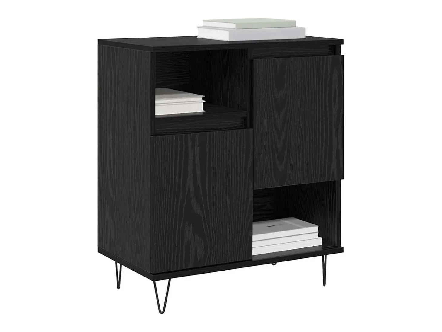 Aparadores 2 piezas Roble negro 120 x 35 x 70 cm Madera de ingeniería