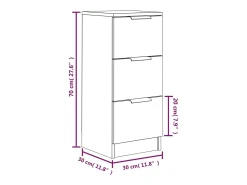 Aparadores 2 piezas Sonoma gris 30x30x70 cm Madera de ingeniería