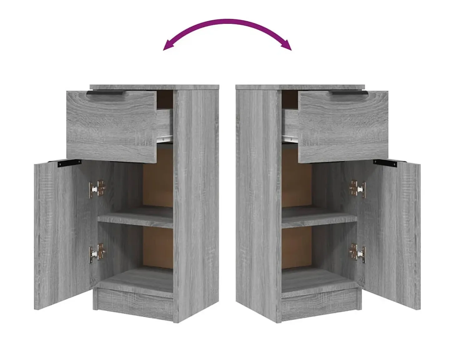 Aparadores 2 piezas Sonoma gris 30x30x70 cm Madera de ingeniería