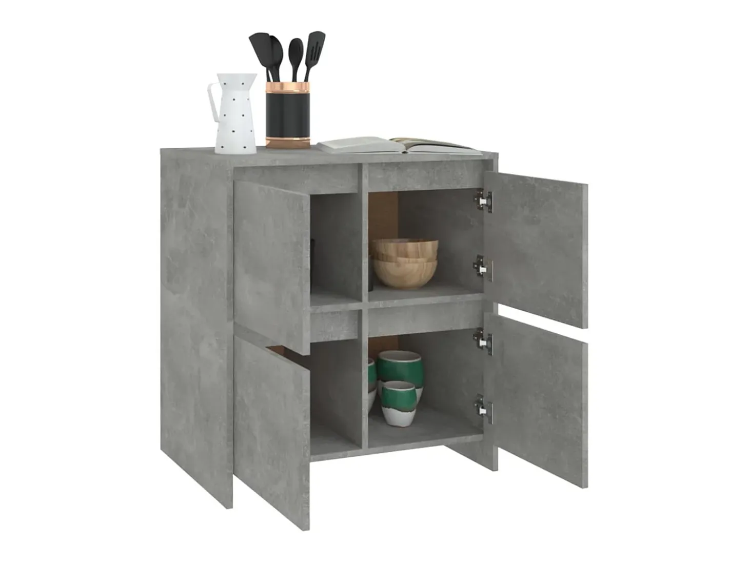 Aparadores 2 uds Gris Hormigón 70x41x75 cm Madera de ingeniería