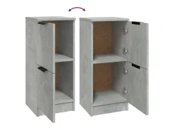 Aparadores 2 uds Gris hormigón 30x30x70 cm Madera de ingeniería
