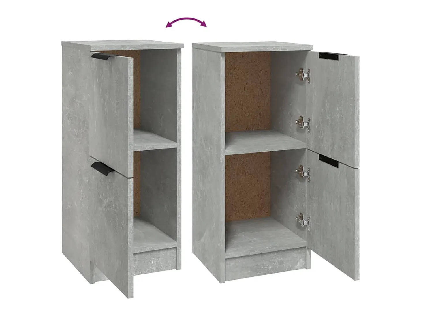 Aparadores 2 uds Gris hormigón 30x30x70 cm Madera de ingeniería