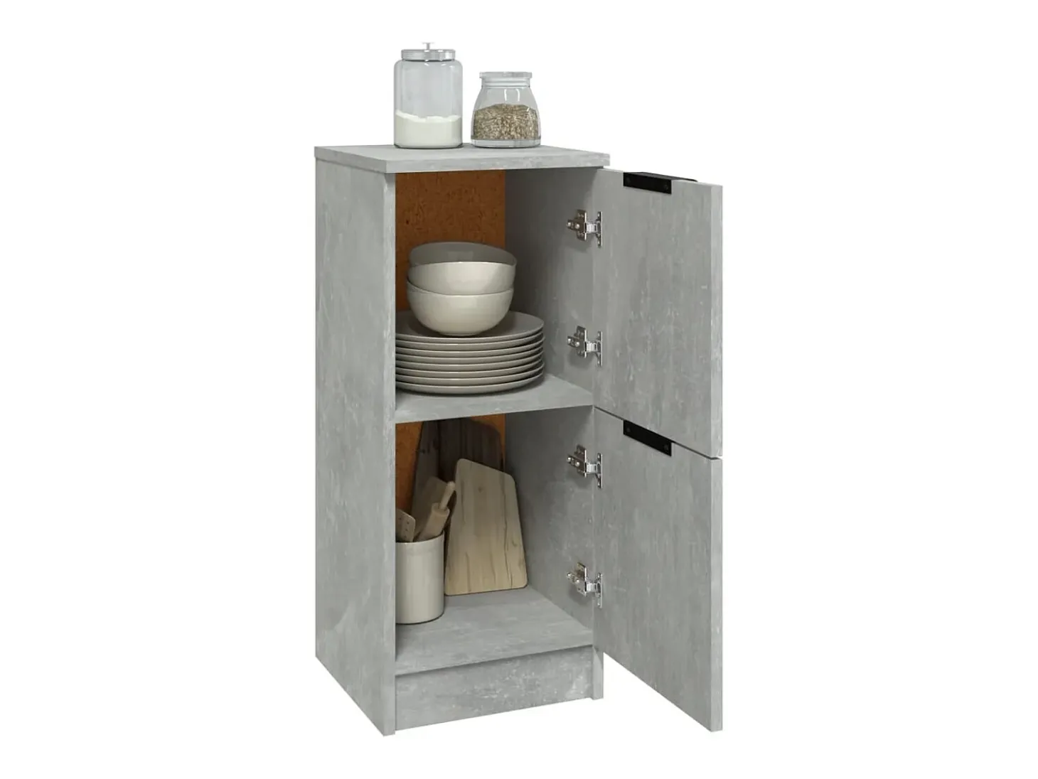 Aparadores 2 uds Gris hormigón 30x30x70 cm Madera de ingeniería