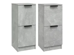 Aparadores 2 uds Gris hormigón 30x30x70 cm Madera de ingeniería