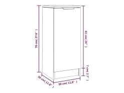 Aparadores 2 uds Gris Hormigón 30x30x70 cm Madera de ingeniería