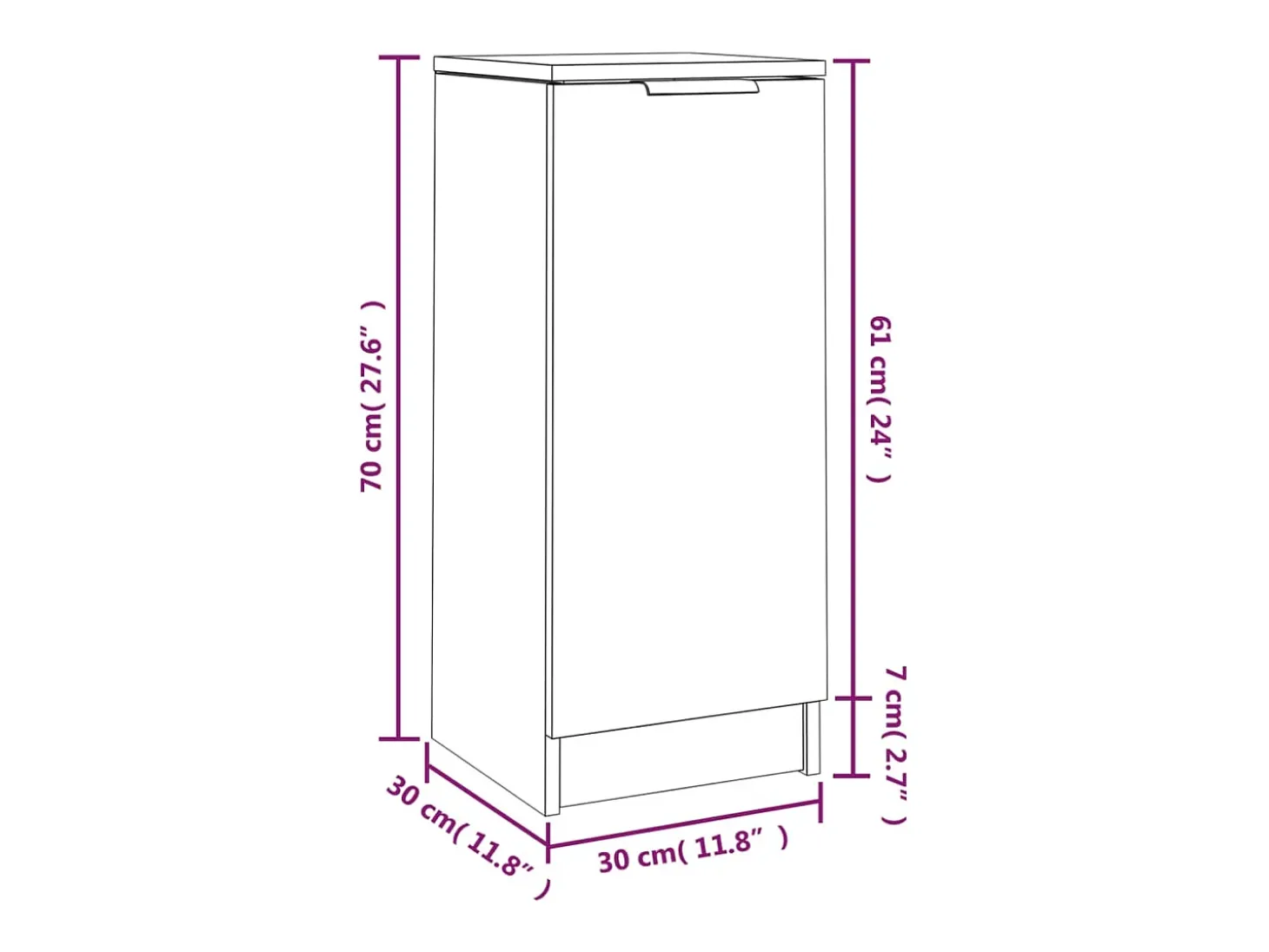 Aparadores 2 uds Gris Hormigón 30x30x70 cm Madera de ingeniería