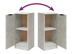 Aparadores 2 uds Gris Hormigón 30x30x70 cm Madera de ingeniería