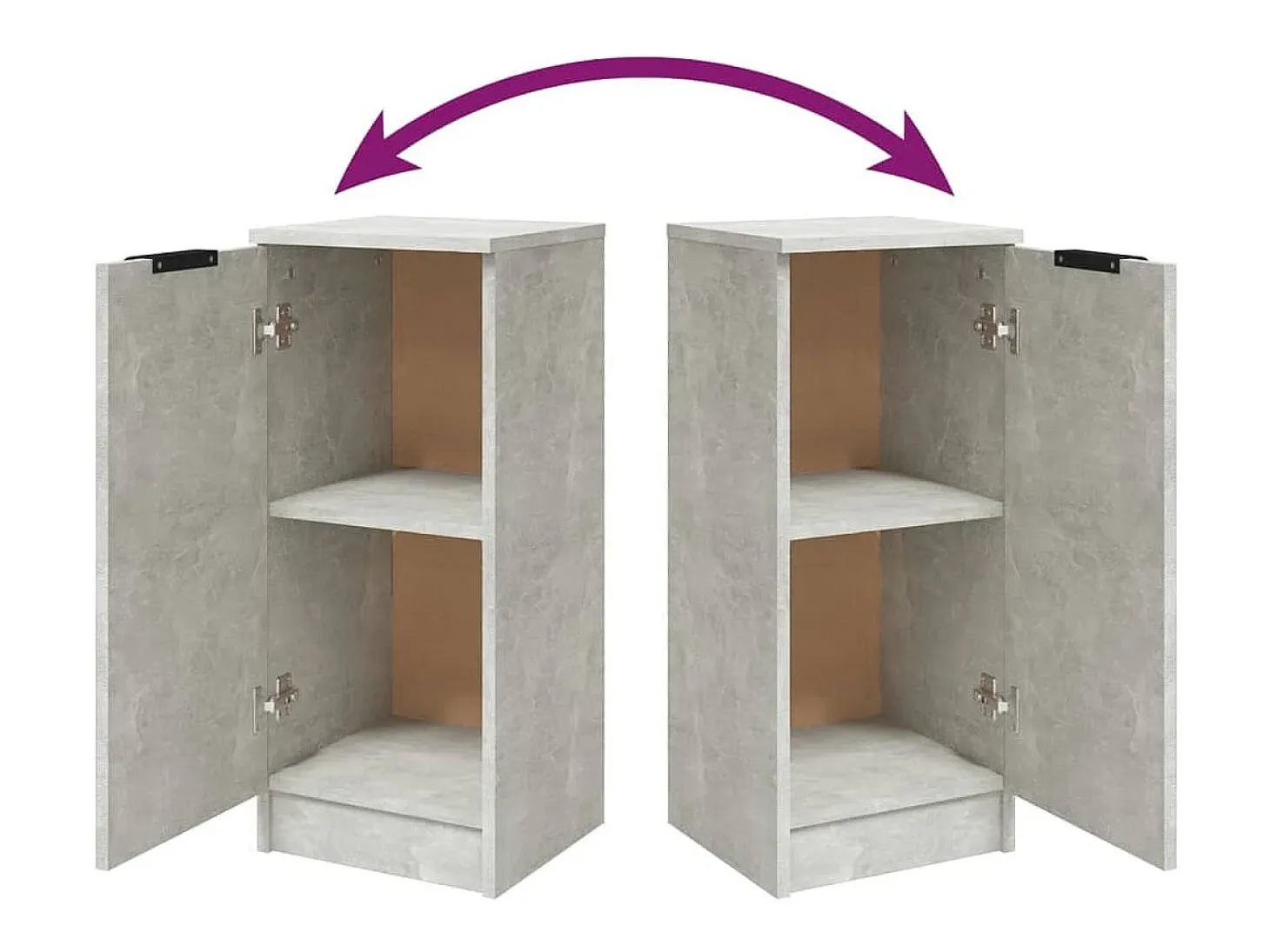 Aparadores 2 uds Gris Hormigón 30x30x70 cm Madera de ingeniería