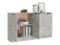 Aparadores 2 uds Gris hormigón 60x30x70 cm Madera de ingeniería
