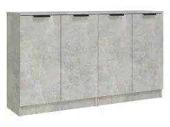 Aparadores 2 uds Gris hormigón 60x30x70 cm Madera de ingeniería