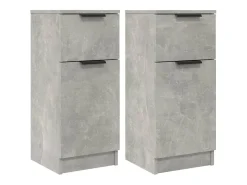 Aparadores 2 uds Gris hormigón 30x30x70 cm Madera de ingeniería