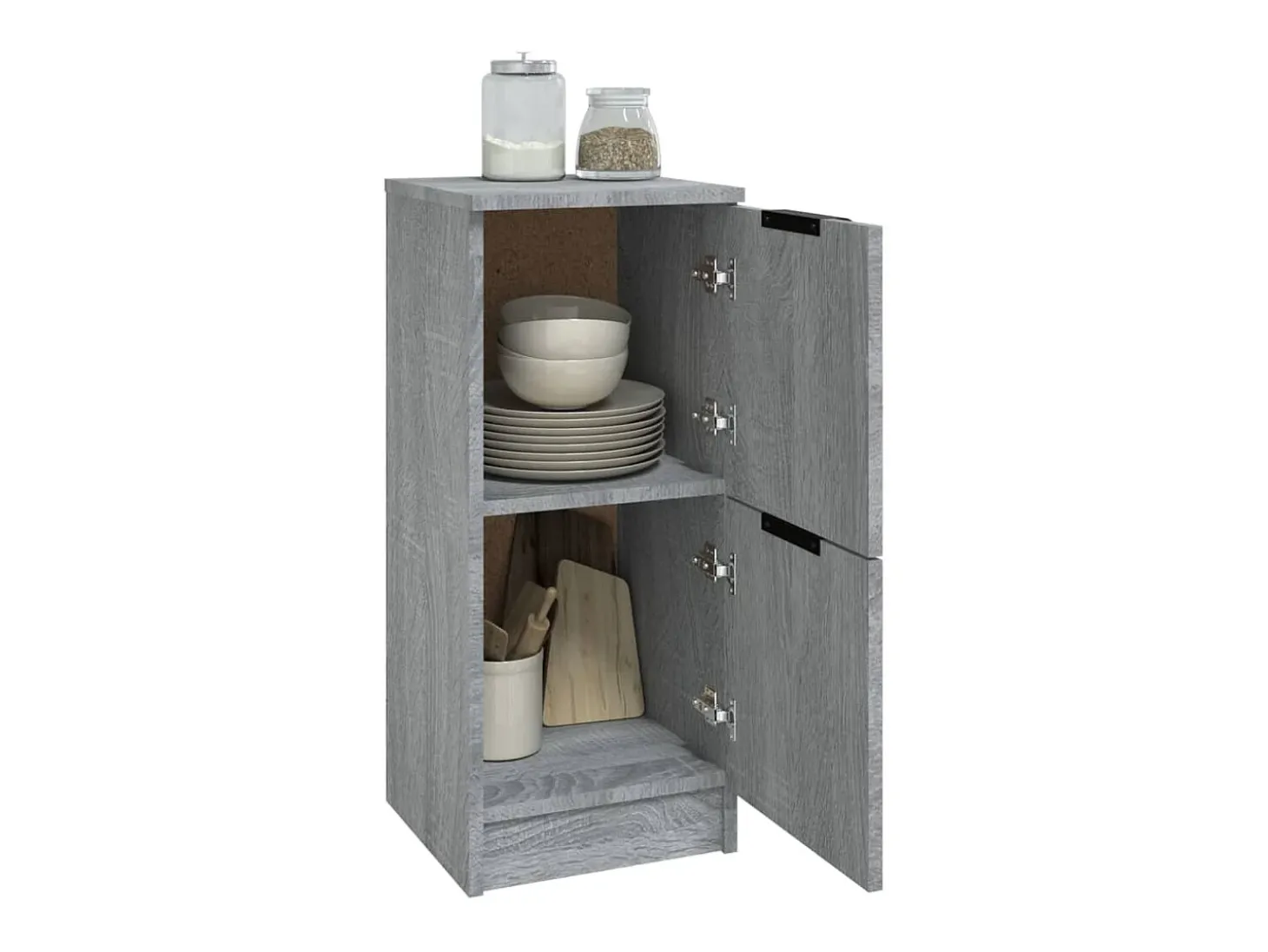 Aparadores 2 uds madera contrachapada gris Sonoma 30x30x70 cm ES88482
