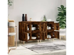 Aparadores 2 uds madera contrachapada roble ahumado 60x35x70 cm ES13220