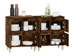 Aparadores 2 uds madera contrachapada roble ahumado 60x35x70 cm ES13220