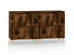 Aparadores 2 uds madera contrachapada roble ahumado 60x35x70 cm ES13220