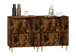 Aparadores 2 uds madera contrachapada roble ahumado 60x35x70 cm ES13220